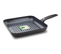 GreenPan Cambridge Poêle à griller carrée de 28 cm en céramique antiadhésive Healthy, sans PFAS, pour l'induction, pour le lave-vaisselle, pour le four, noir