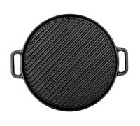 Poêle grill double face en fonte pour barbecue 30 cm