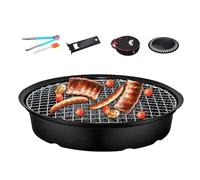 Poêle grill intérieure - Anti-adhésive ronde BBQ, grille de cuisine | Sacs portables, accessoires de camping, maison, intérieur extérieur, outil de cuisine