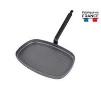 Poêle grill rectangulaire queue fonte 38 x 26 cm