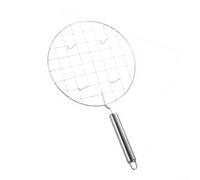 Poêle grill ronde en acier inoxydable pour barbecue intérieur - Poêle à griller professionnelle pour viande, poisson, crêpes - Compatible tous feux dont induction 28 cm