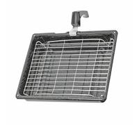 Poêle Grill Universelle Accessoire Four Bac Noir 380x280mm Avec Grille + Poignée