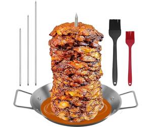 Poêle gyroscopique avec brochette, plaque de cuisson gyroscopique, poêle à brochettes verticales pour four, rôtissoire verticale, poêle à poulet Shawarma pour four