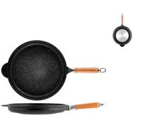 Poêle H&H Basse Antidémarrage Pierre Fond Plat Induction Cm 32