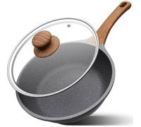 Poêle haute 24cm avec couvercle - Poêle antiadhésive en granit-YASHE , compatible induction,polyvalente et facile à ranger