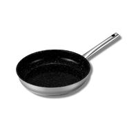 Venteo Noir 24 cm Poêle inox KitchenPro Revêtement céramique antiadhésif - Adaptée à tous les feux induction/vitro céramique/électricité/gaz - Différentes tailles 20/24/28cm - Noir