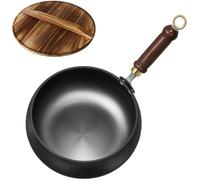 Poêle Japonaise en Fonte Antiadhésive Non Revêtue, Pot à Frire en Gros Ventre Traditionnelle en Fer, Forgée à La Main, Récipient de Cuisson Polyvalent pour Mijoter et Frire à Haute Température