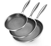 Poêle martelée multifonction résistante aux rayures et chauffage uniforme pour tous les poêles, tailles 22, 26 et 30 cm pour différents plats (26 cm)