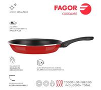 Poêle Optimax Ø26cm Acier Rouge Aisi 430 Fagor