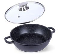 Poêle - ORION - Grande 24 cm - Anti-adhésive - Couvercle en Verre - Compatible Induction