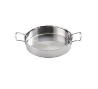 Poêle Paella Acier Inoxydable 28cm Double Anse(24CM) | Double anse pour robuste, pour prise sécurisée, acier résistant rouille, pour idéal paella valencienne, 28cm taille moyenne