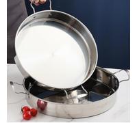 Poêle Paella Acier Inoxydable 28cm Double Anse(28CM) | Double anse pour robuste, pour prise sécurisée, acier résistant rouille, pour idéal paella valencienne, 28cm taille moyenne