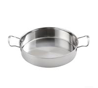 Poêle Paella Acier Inoxydable 28cm Double Anse(32CM) | Double anse pour robuste, pour prise sécurisée, acier résistant rouille, pour idéal paella valencienne, 28cm taille moyenne