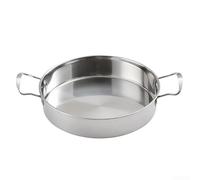 Poêle Paella Acier Inoxydable 28cm Double Anse(34CM) | Double anse pour robuste, pour prise sécurisée, acier résistant rouille, pour idéal paella valencienne, 28cm taille moyenne