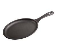 Poêle pour Fajitas en Fonte Naturelle Induction 25cm pour le Feu, Barbecue, Four, Victoria, 37345, , Noir Noir G