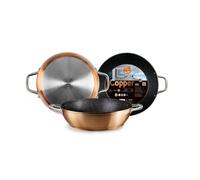 IBILI Poêle profonde Natura Copper 495628 – Aluminium, antiadhésive, avec anses, 28 cm