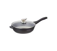Poêle profonde avec revêtement marbre et couvercle en verre 26 cm Royalty Line RLBDF28M G