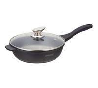 Poêle profonde avec revêtement marbre et couvercle en verre 26 cm Royalty Line RLBDF28M G