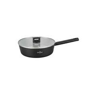 Poêle Profonde de Cuisson 28cm avec Couvercle en Verre SWISS HAUS Noir Noir