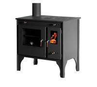 Poêle PROMETEY Retro Eco 7 kW | Plaque fonte | Version gauche