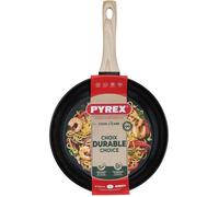 Pyrex - Poêle Cook&Care aluminium recyclé - Tous feux - Revêtement antiadhésif sans PFAS - Résiste aux rayures - Compatible lave-vaisselle - Poignée effet bois (Ø28 cm)