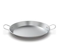 Poêle ronde en acier inoxydable avec 2 poignées, 47 cm pour cuisinière TIKI Solo Cuisinart, foyer, Kamado, barbecue à charbon, bouilloire Weber et plus encore, passe au four et à l'induction pour une