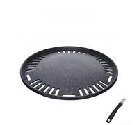 Poêle ronde portable sans gril pour barbecue et charbon de bois coréen avec fonction fumée et nettoyage facile pour la viande et les fruits de mer (B)