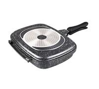 Poêle - ROYAL SWISS - Double Face - Marbre Noir - Double Zone de Chauffage - Facile à Nettoyer