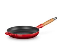 Le Creuset Poêle à frire en Fonte Émaillée Signature avec poignée en bois, 24 cm, Cerise, 20258240600422