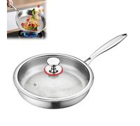 Poêle Titan non revêtue, Poêle antiadhésive Premium Titanium Pro 22/24/26/28/30/32 cm, Poêle Obuste en titane non revêtue, Poêle polyvalente adaptée à l'induction pour la cuisine (22 cm)