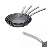 Poele A Frire Ronde Tole Blanche Q. Froide Inox Rivetee Ø 28cm