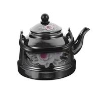 Poêle Top Kettle Tea Kettle Email Kettle Induction thé Kettle Porcelain Emaill Kettle Teapot Ta Pot Pot Cuisine Traveute Émail Pot Théopot pour Hob (Siyah 18 * 15,5 cm) YYuan
