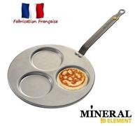 De Buyer 5612.03 'mineral B Element' Poêle Triblinis - Revêtue De Cire D'abeille - Tôle D'acier Blanche - Diamètre 3x 10 Cm