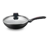 ROYALTY LINE, Poêle Wok en Aluminium Forgé avec Revêtement Marbré - Compatible Gaz, Électrique, Céramique, Halogène, Induction - 28 cm, Couleur Marbre