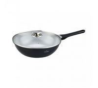 Poêle Wok 28cm avec couvercle tous feux dont induction Basel Premium Collection Noir Swiss Haus SH-BW28B