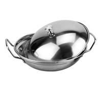 Poêle Wok Avec Couvercle Poêles À Frire Wok En Acier Inoxydable 10 Pouces Poêle À Frire En Fer Marmite Chinoise