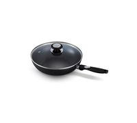 Poêle Wok couvercle Pro induc 28 cm - - Noir - Aluminium