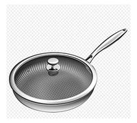 Poêle Wok en Acier Inoxydable antiadhésive, poêle à Frire, Compatible avec l'induction, ustensiles de Cuisine Polyvalents, Utilisation pour la Cuisine à Domicile ou Le Restaurant (Taille : Cheval
