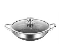 Poêle wok inox 36cm nid d'abeille compatible tous feux