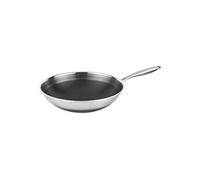 Poêle Wok Inox Premium avec Intérieur Antiadhésif en Nid d'Abeille 32cm Cheffinger Argent Argent G