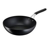 Lagostina Tempra, Wok 28cm, Revêtement Antiadhésif en Titane Anti-rayures et Fond en Acier Inox Indéformable, Manche Riveté en Acier et Silicone, pour Toutes les Sources de Chaleur Compris l'Induction