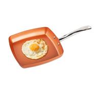 Poêles à frire antiadhésives - Poêle carrée en aluminium de 24 cm, ustensiles de cuisine pour petit déjeuner, poêle de cuisson avec chaleur uniforme, outil culinaire, plat à sauter pour camping-car et