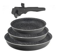 Poêles à frire - BERGNER - Click&Cook - 20-22-26 cm - Noir - Poignées amovibles