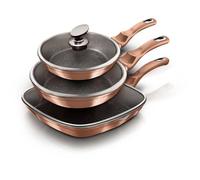 Berlinger Haus, Set de 6 Pièces, avec poignée détachable, Collection Rose Gold, en alu forgé, revêtement en marbre antiadhésif à 3 couches, Convient à tous types de plaques de cuisson