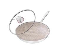 Poêles Et Poêles - Poêle Non Recouverte, Poêle Avec Couvercle De | Poêle À Steak OMELETT Plats De Poêle À Rôtir Avec Distribution De La Chaleur Spéciale Pour Le Guan