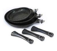 Poêles - Pradel Excellence - 52003M - Diamètres 20-24-28 cm - Anti-adhésif façon pierre - Amovibles