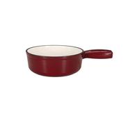 Caquelon en fonte pour fondue, coloris rouge et noir, diamètre 20 cm