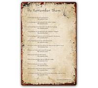 Poème « Nous nous souvenons d'eux » - Plaque murale en métal - Décoration commémorative - Affiche poétique pour la Journée du Souvenir - Tableau décoratif pour chambre à coucher - Impression photo 20