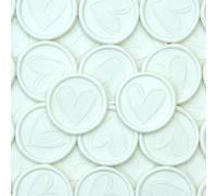 Poemluve 50 Pièces Cachet de Cire Adhésif Coeur Sceau Autocollant Prêt à Poser pour Invitations de Marriage, Cadeaux, Enveloppes, Lettres, Project de Scrapbooking (Blanc)