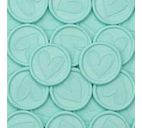 Poemluve 50 Pièces Cachet de Cire Adhésif Coeur Sceau Autocollant Prêt à Poser pour Invitations de Marriage, Cadeaux, Enveloppes, Lettres, Project de Scrapbooking (Crème à la Menthe)